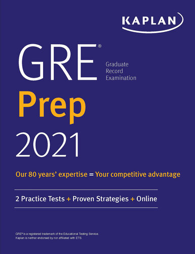 GRE Prep 2021: 2 Practice Tests + Proven Strategies + Online (Kaplan Test Prep)