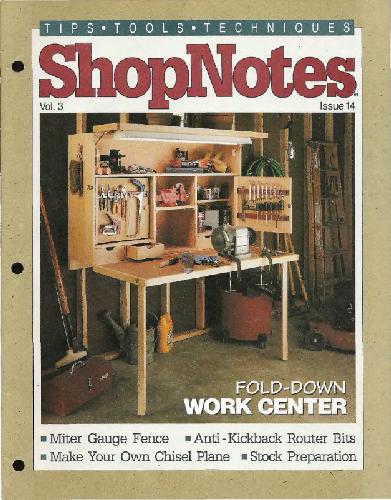 Woodworking Shopnotes 014 - Fold Down Work Center