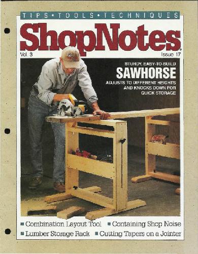 Woodworking Shopnotes 017 - Adjustable Sawhorse