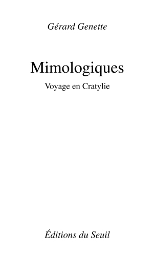 Mimologiques voyage en Cratylie