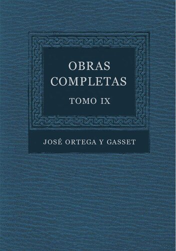 Obras Completas. Tomo IX