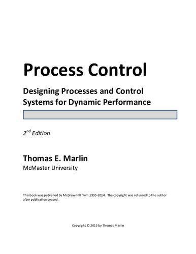 Process Control- Designing Processes and Control Systems for Dynamic Performance