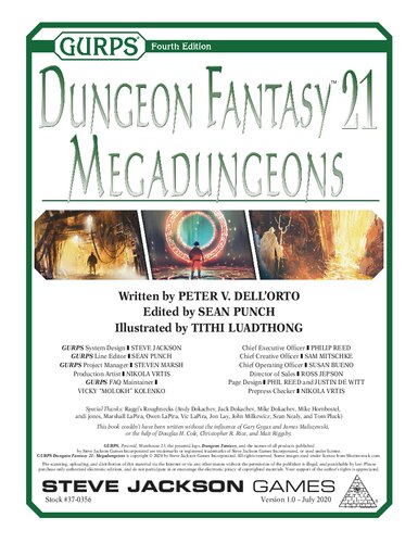 GURPS 4th edition. Dungeon Fantasy 21. Megadungeons