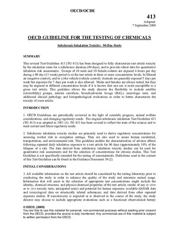 Subchronic Inhalation Toxicity 90-Day Study