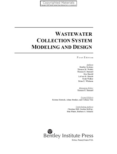 Wastewater collection system modeling and design