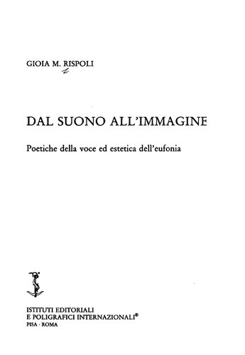 Dal suono all'immagine: poetiche della voce ed estetica dell'eufonia