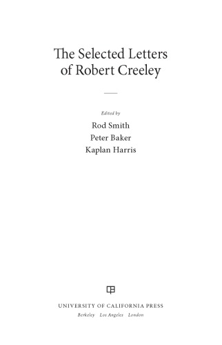 Selected Letters Of Robert Creeley