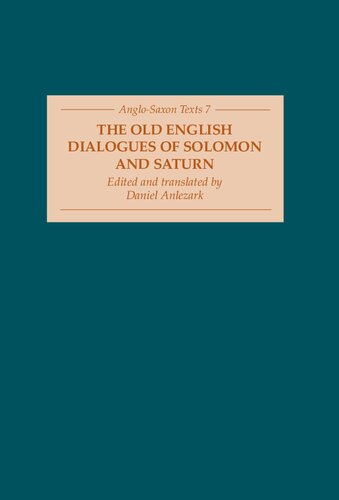 The Old English dialogues of Solomon and Saturn