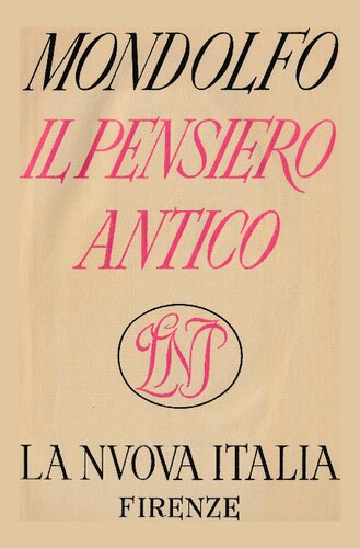 Il pensiero antico. Storia della filosofia greco-romana