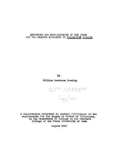 Structure and morphogenesis of the cilia and the feeding apparatus in Paramecium aurelia