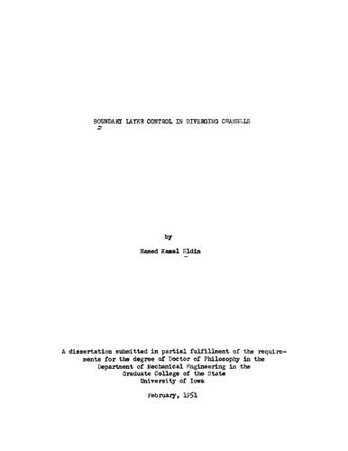 Boundary layer control in diverging channels