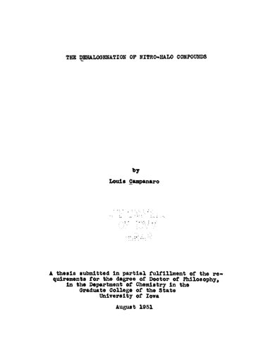 The Dehalogenation of Nitro-Halo Compounds