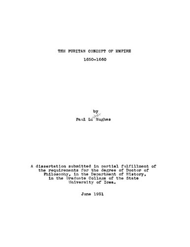 The Puritan Concept of Empire 1650-1660