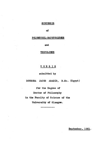 Synthesis of Polymethyl-Naphthalenes and Tropolones