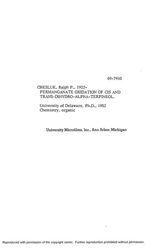 PERMANGANATE OXIDATION OF CIS AND TRANS-DIHYDRO ALPHA-TERPINEOL