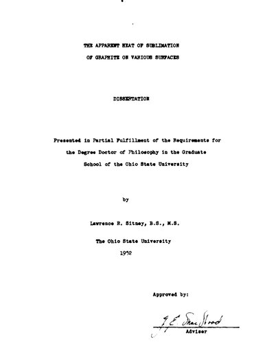 THE APPARENT HEAT OF SUBLIMATION OF GRAPHITE ON VARIOUS SURFACES