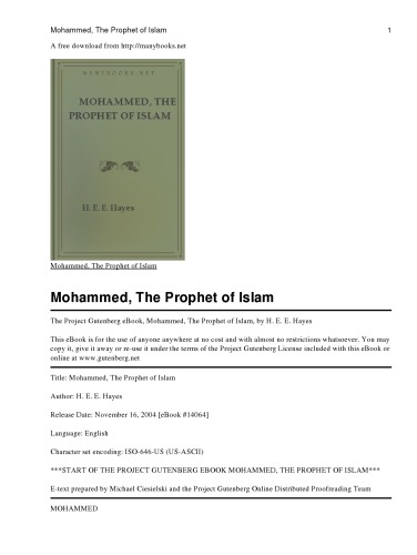 Mohammed, the prophet of islam