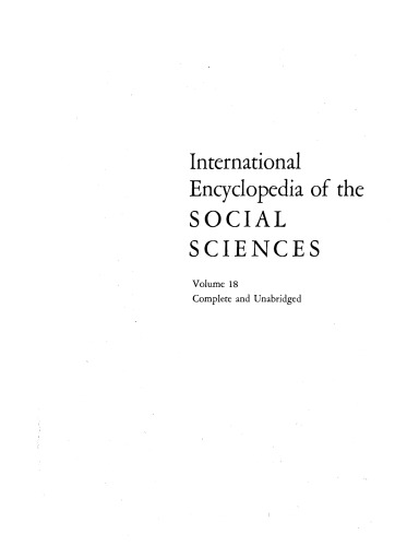 International Encyclopedia of the Social Sciences,018, 1982 publication