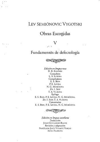 Obras escogidas V. Fundamentos de defectología