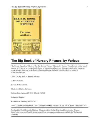 The big book of nursery rhymes