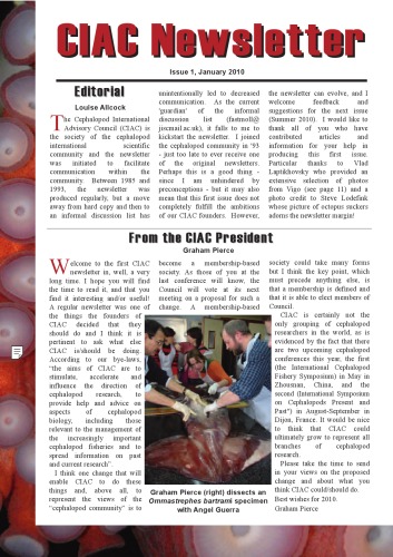 [Newsletter] CIAC Newsletter. 2010. Issue 1 (January)
