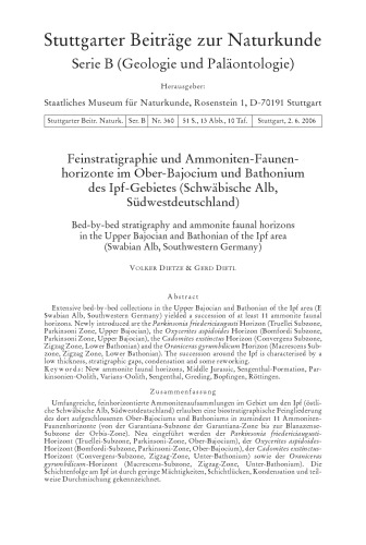 Feinstratigraphie und Ammoniten-Faunenhorizonte im Ober Bajocium und Bathonium des Ipf-Gebietes (Schwäbische Alb, Südwestdeutschland)