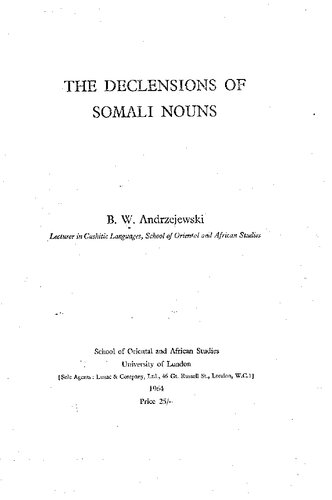 The declension of Somali nouns