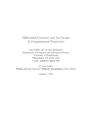 Differential geometry and Lie groups. A computational perspective