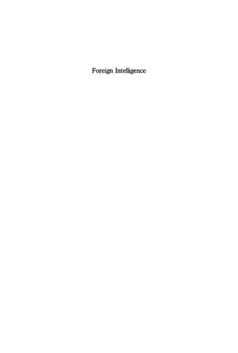 Foreign Intelligence: Research and Analysis in the Office of Strategic Services, 1942-1945