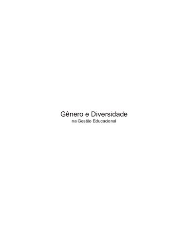 Gênero e Diversidadena Gestão Educacional