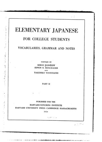 Elementary Japanese for College Students