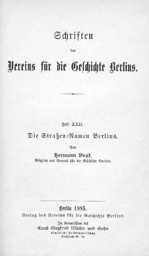 Die Straßennamen Berlins