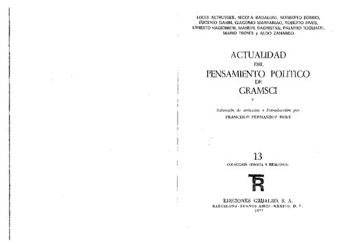 Actualidad del pensamiento político de Gramsci