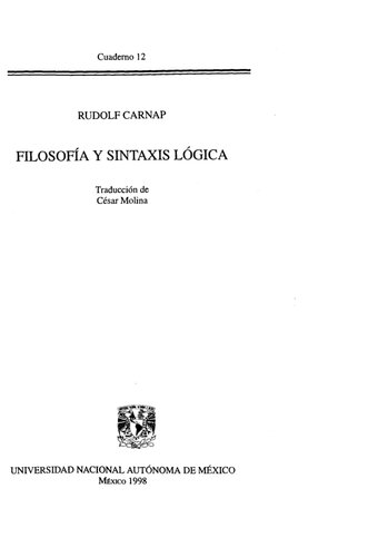 Filosofia Y Sintaxis Logica