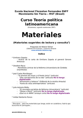 Curso Teoria Politica Latinoamericana