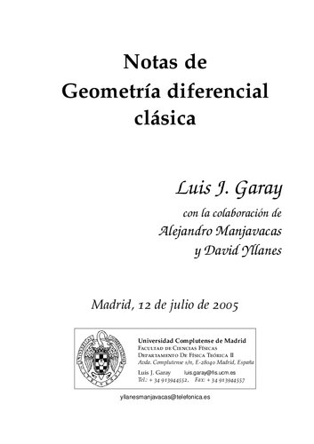 Notas De Geometria Diferencial Clasica