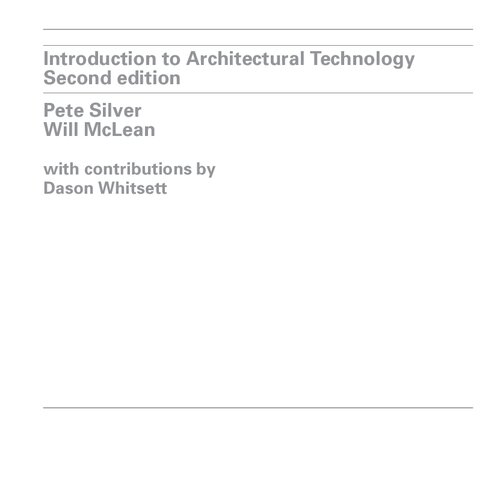 Introduction to architectural technology