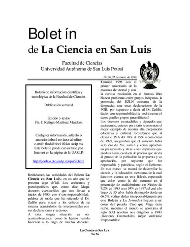 Boletin De La Ciencia En San Luis 26