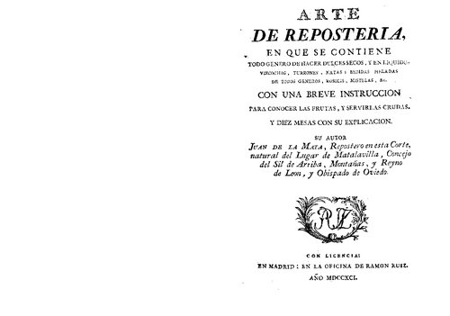 Arte De Reposteria (1791)