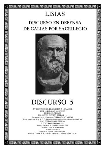 Lisias - Discurso 5 - En defensa de Calias por sacrilegio [bilingüe]