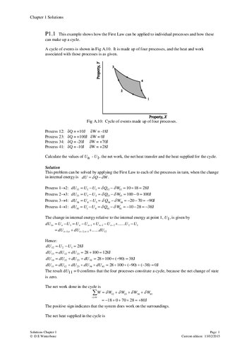 Solution Manual for Advanced Thermodynamics for Engineers