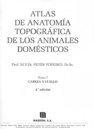 Atlas De Anatomia Topografica De Los Animales Domesticos T1