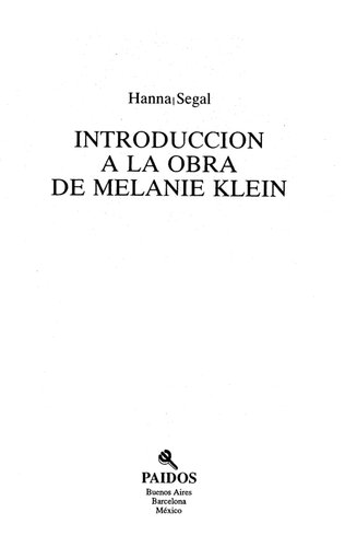 Introduccion A La Obra De Melanie Klein