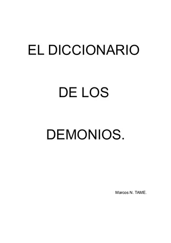 Diccionario De Los Demonios