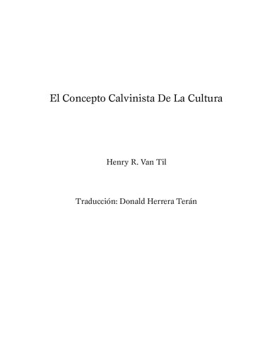 El Concepto Calvinista de la Cultura