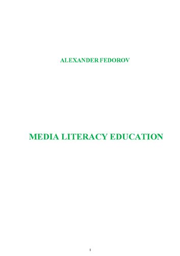 MEDIA LITERACY EDUCATION