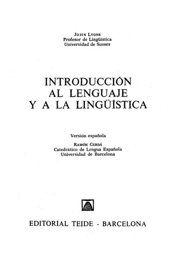 Introduccion Al Lenguaje Y A La Linguistica