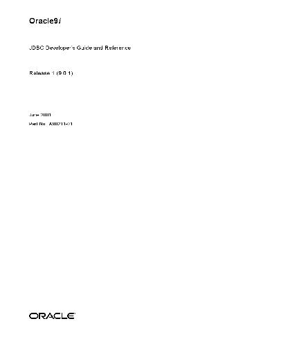 Oracle9i JDBC Developer's Guide and Reference