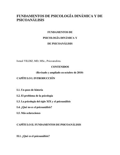 Fundamentos De Psicologia Dinamica Y De Psicoanalisis