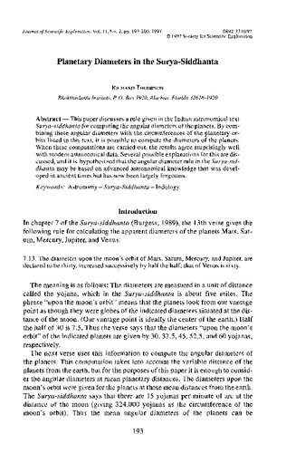 Planetary Diameters in the Surya-Siddhanta